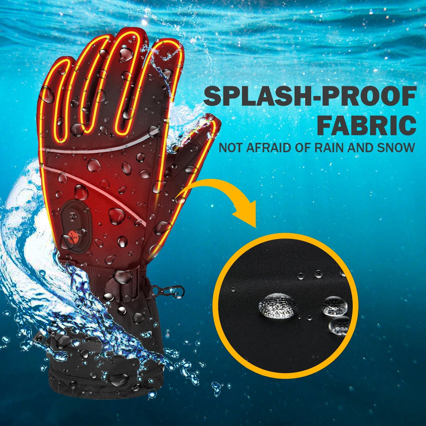 Rechargeable Heated Gloves - 6000mAh Electric Thermal Non-Slip Touch Screen Winter Gloves