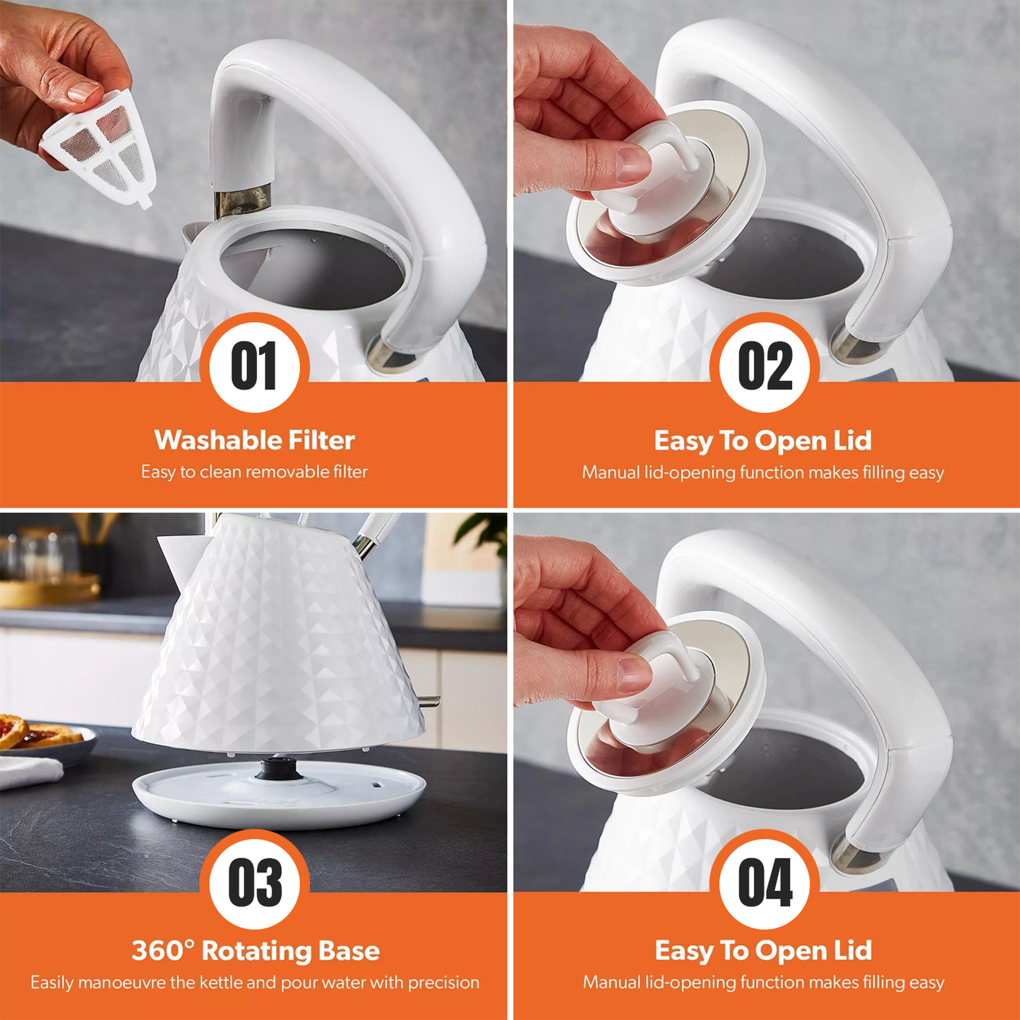 Four Slice Toaster and Kettle Set – Stylish Stainless Steel Breakfast Set with Fast Boil & Browning Control