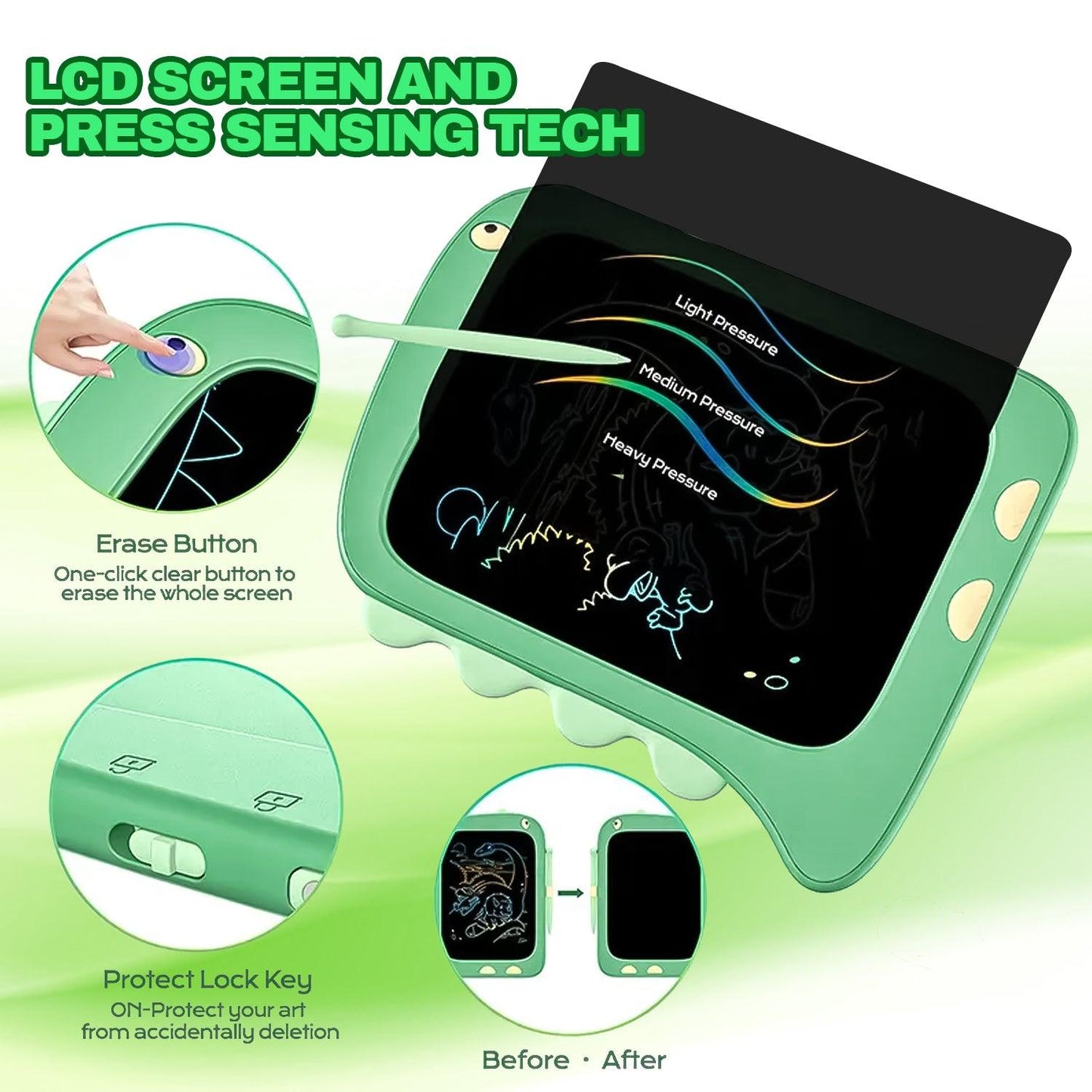 LCD Writing Tablet - 8.5 inch Kids Toys Doodle Board Drawing Pad for Kids 3-8 Year Old Boy Girl