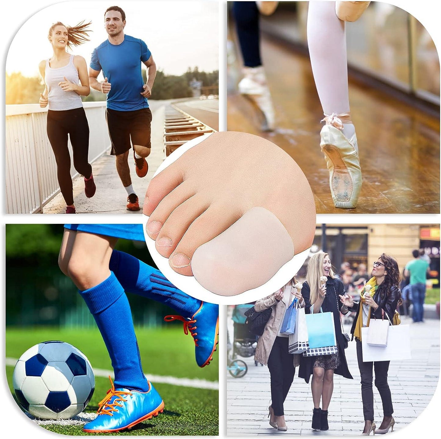 Toe Nail Protectors - Pair of Big Toe Silicone Gel Protector