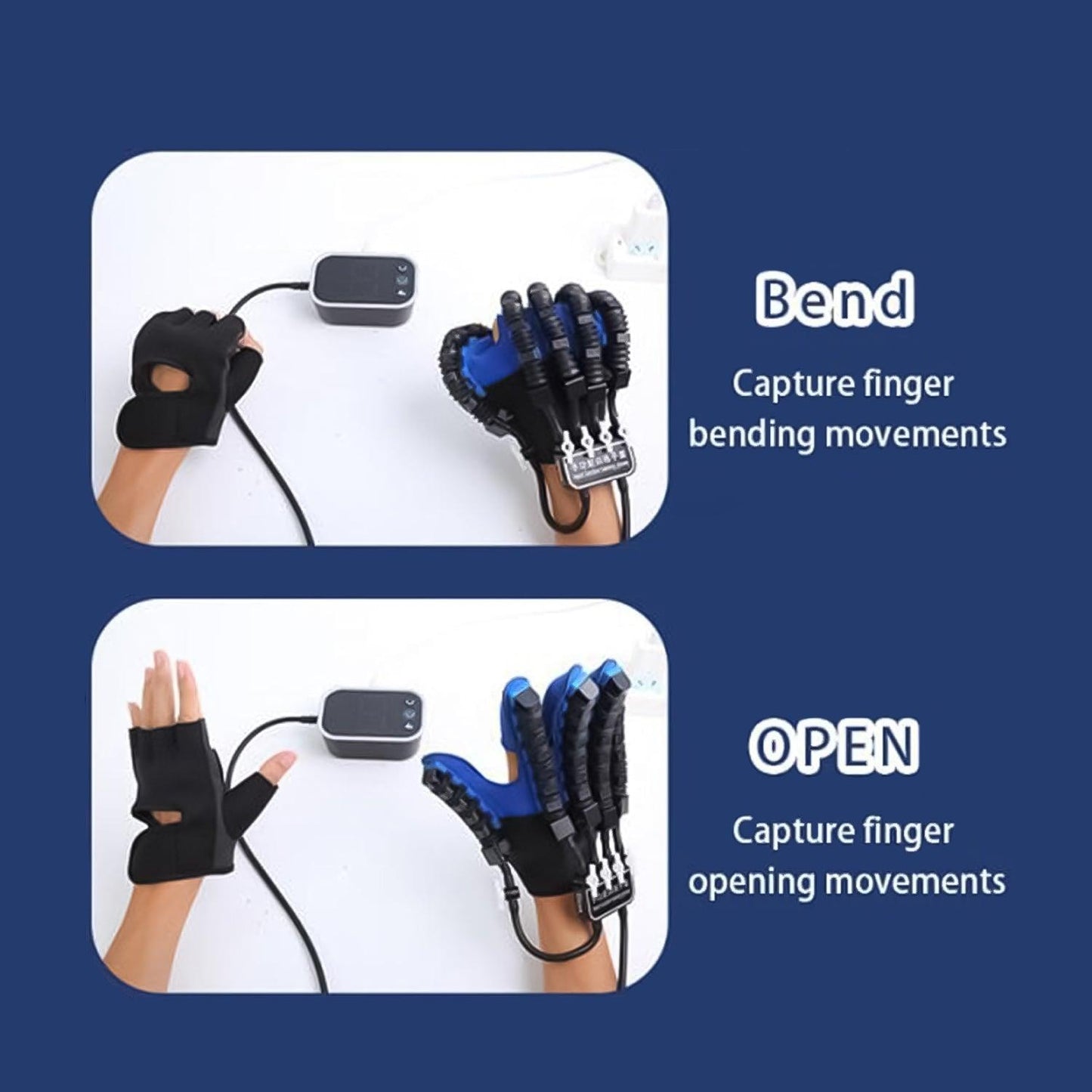 Rehabilitation Robot Gloves - Electric Hand Exerciser Hemiplegia Finger Rehabilitation Trainer Robot Glove