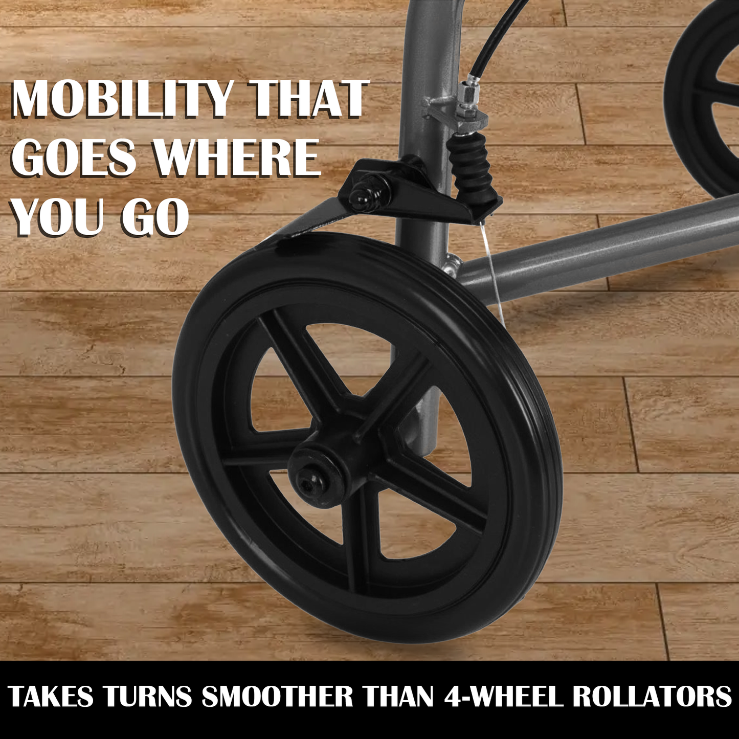 Three Wheeled Mobility Walker – Foldable Lightweight Rollator with Brakes & Storage Bag