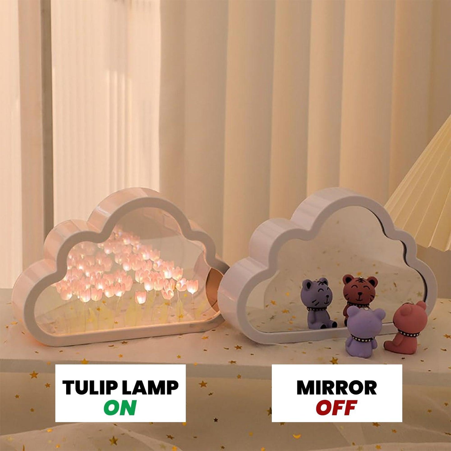 Tulip Table Lamp - Handmade Cloud Tulip Night Lights Home Decor Mirror Tulip Night Lamp For Bedroom