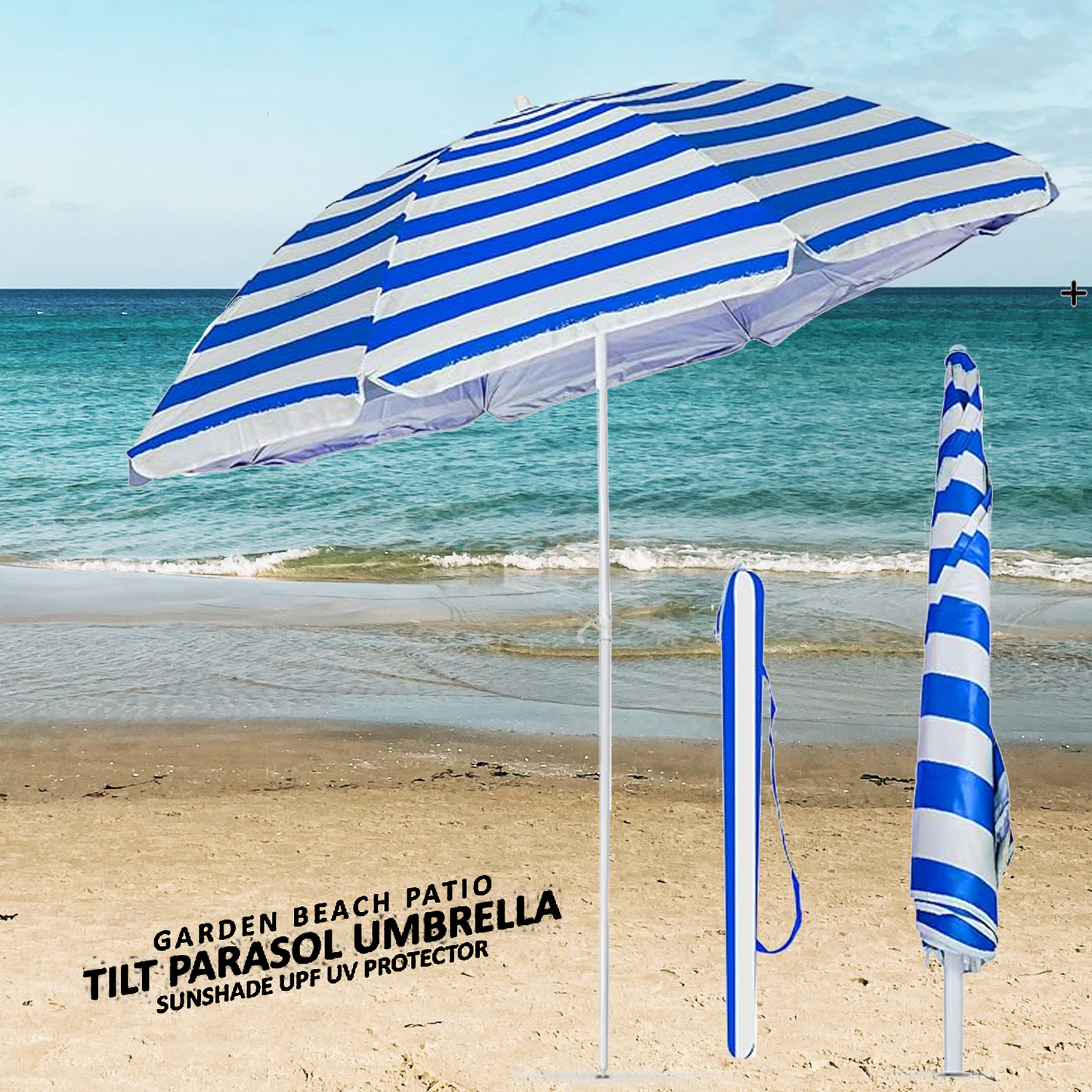 Outdoor Sun Umbrella – UV Protection Patio Parasol with Adjustable Tilt & Crank Handle