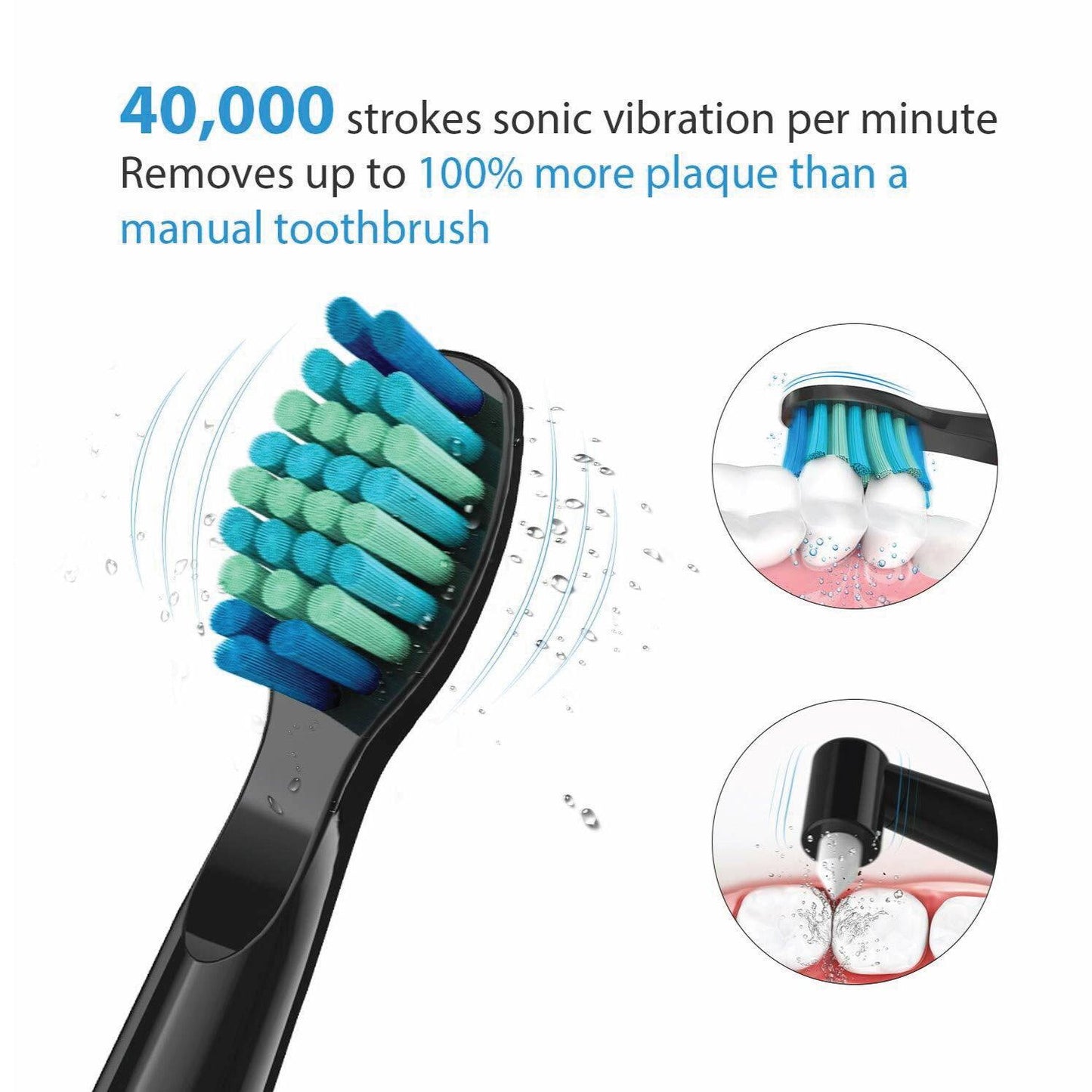 Rechargeable Power Toothbrush - 4/12X Brush Heads Electric Toothbrush Power Toothbrush ADA Accepted