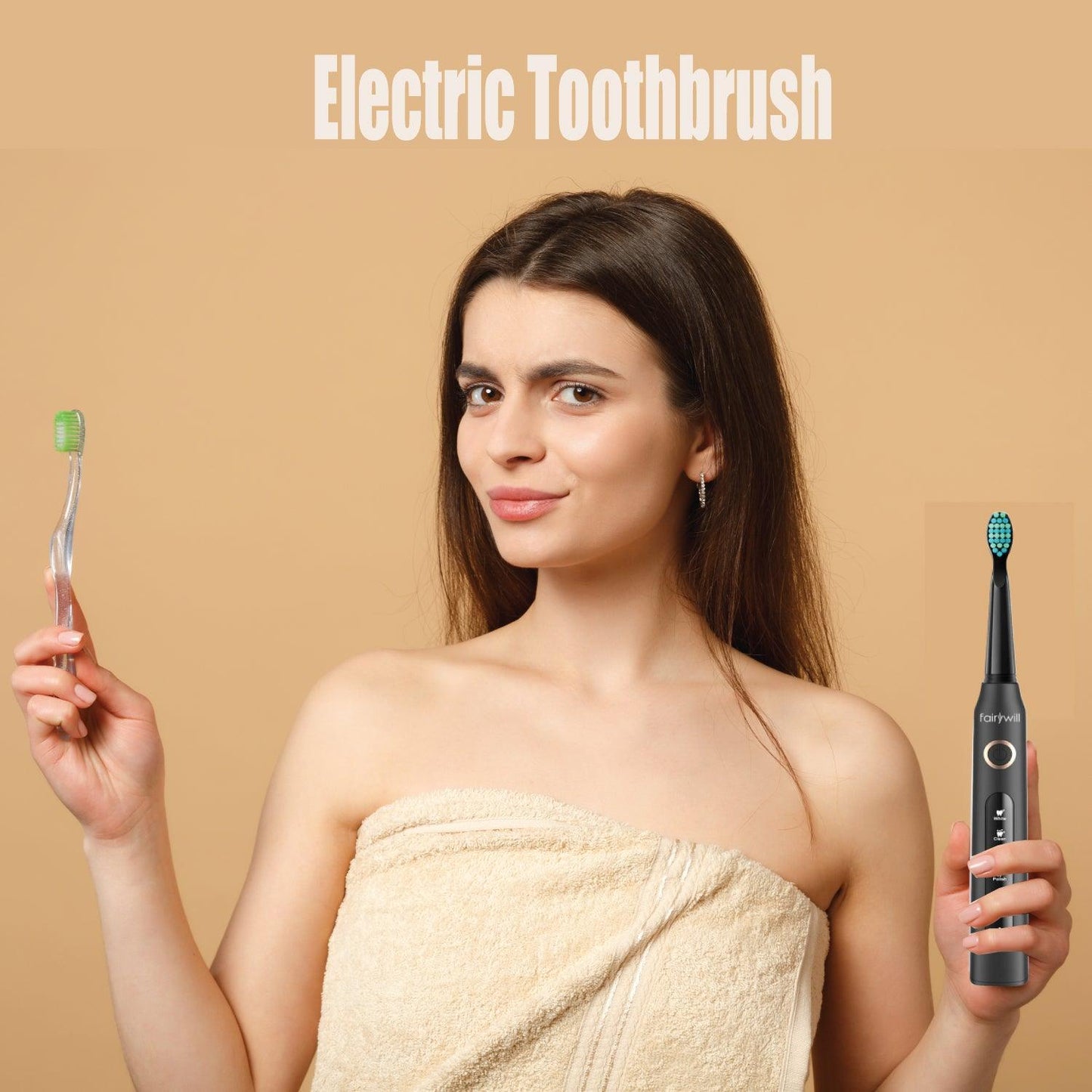 Rechargeable Power Toothbrush - 4/12X Brush Heads Electric Toothbrush Power Toothbrush ADA Accepted