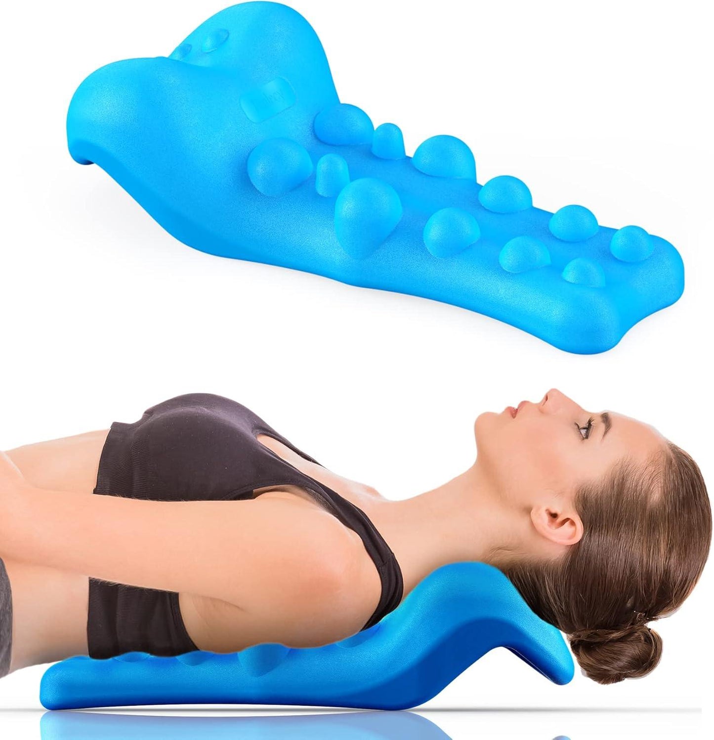 Neck Shoulder Massager - Upper Back Massager Cervical Traction Device Neck Stretcher For TMJ Pain Relief Cervical Spine Alignment Chiropractic Pillow