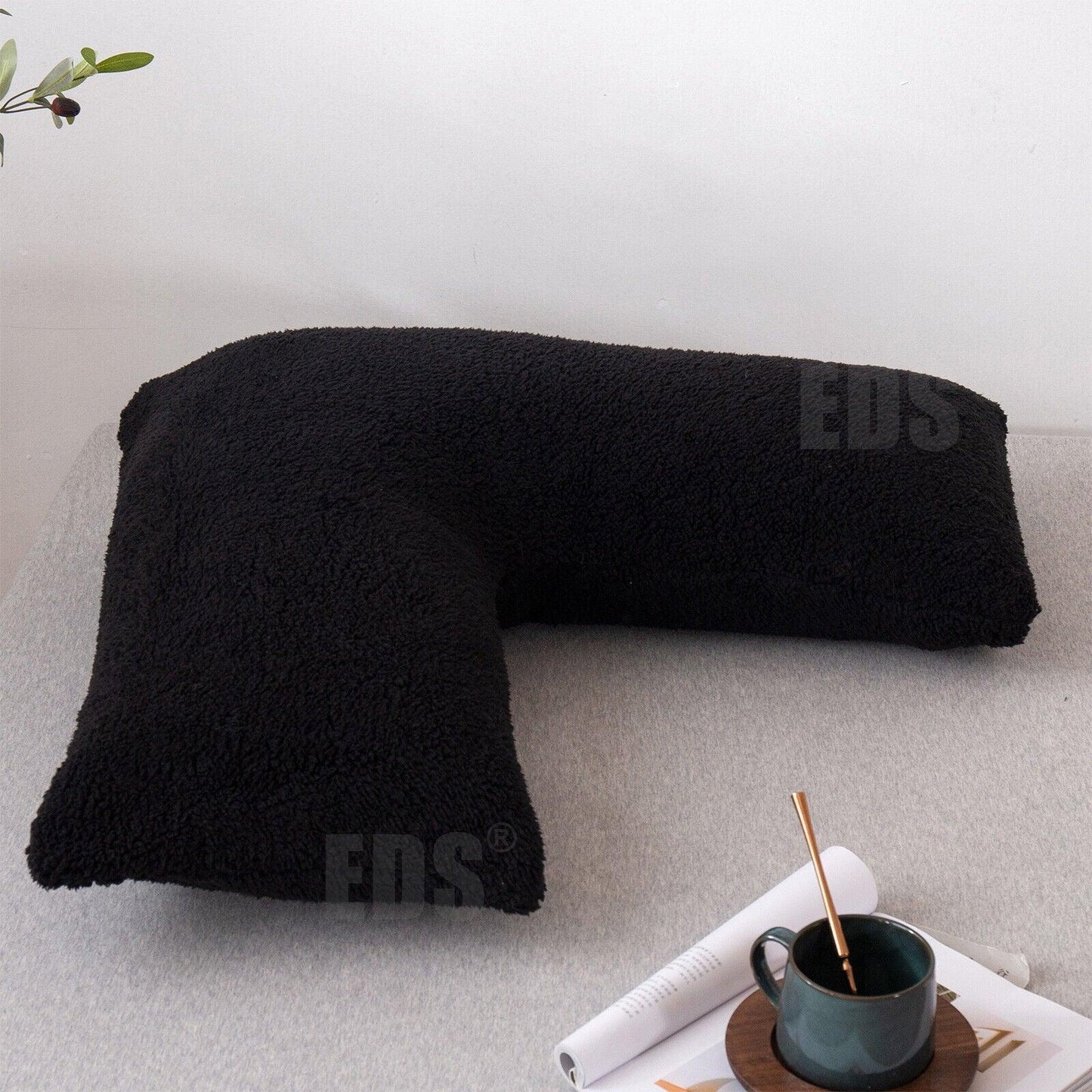 V Shaped Pillows UK - Teddy Fleece Orthopaedic Pillow with Pillow Case Pregnancy Maternity