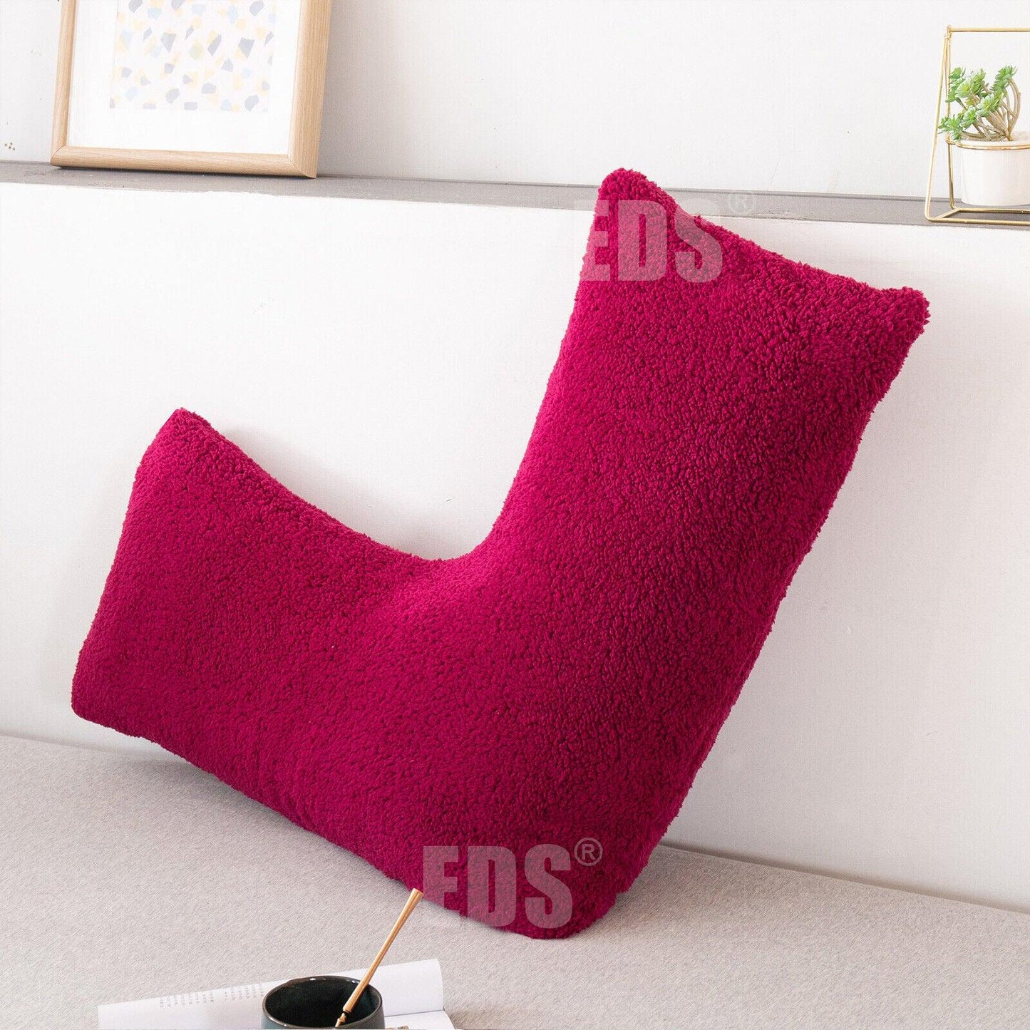 V Shaped Pillows UK - Teddy Fleece Orthopaedic Pillow with Pillow Case Pregnancy Maternity