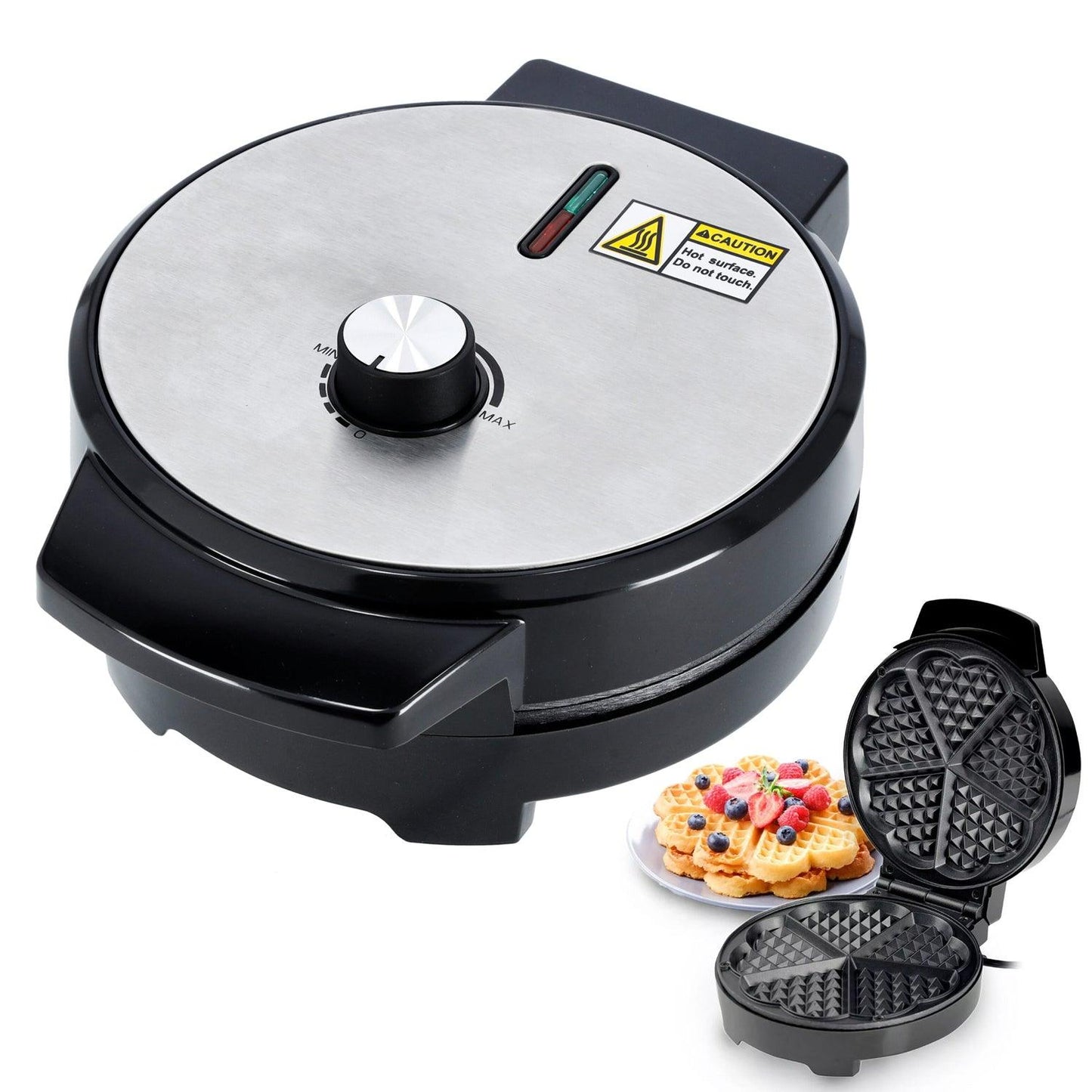 Waffle Maker Machine – Bubble & Heart Shaped Belgian Waffle Iron for Delicious Treats (1000W Non-Stick)