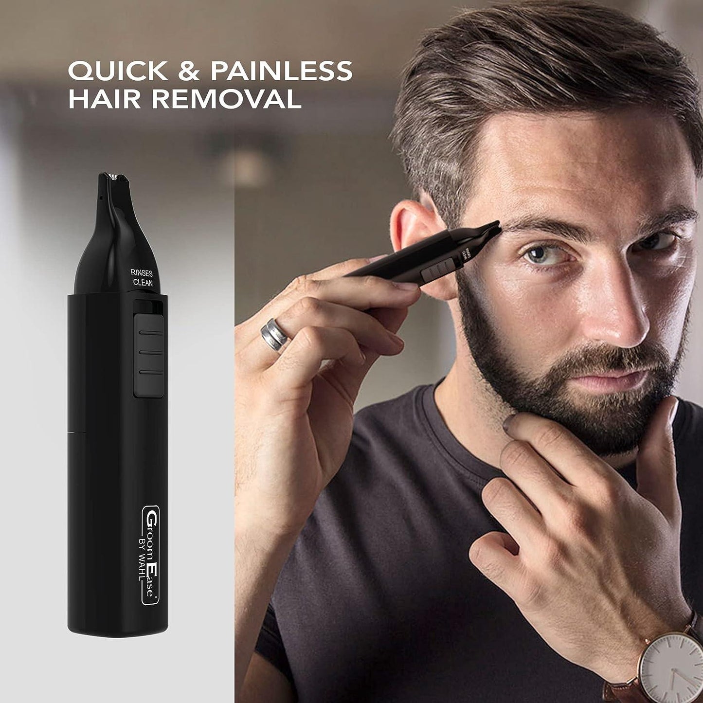Nose Hair Clippers - Groomease Ear Nose Trimmer Cordless Eyebrow