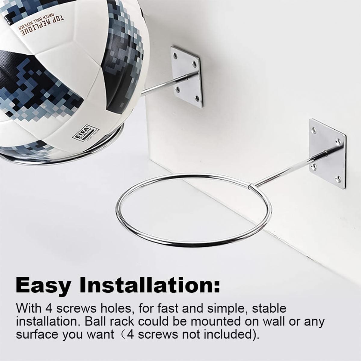 Ball Holder for Wall - 4X Wall Mount Ball Holder Football Storage Rack Basketball Display Sport