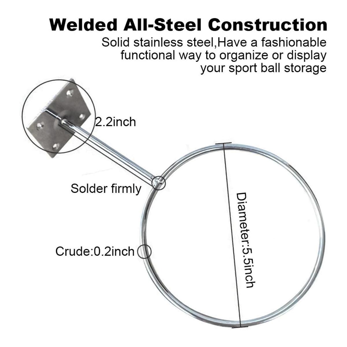 Ball Holder for Wall - 4X Wall Mount Ball Holder Football Storage Rack Basketball Display Sport