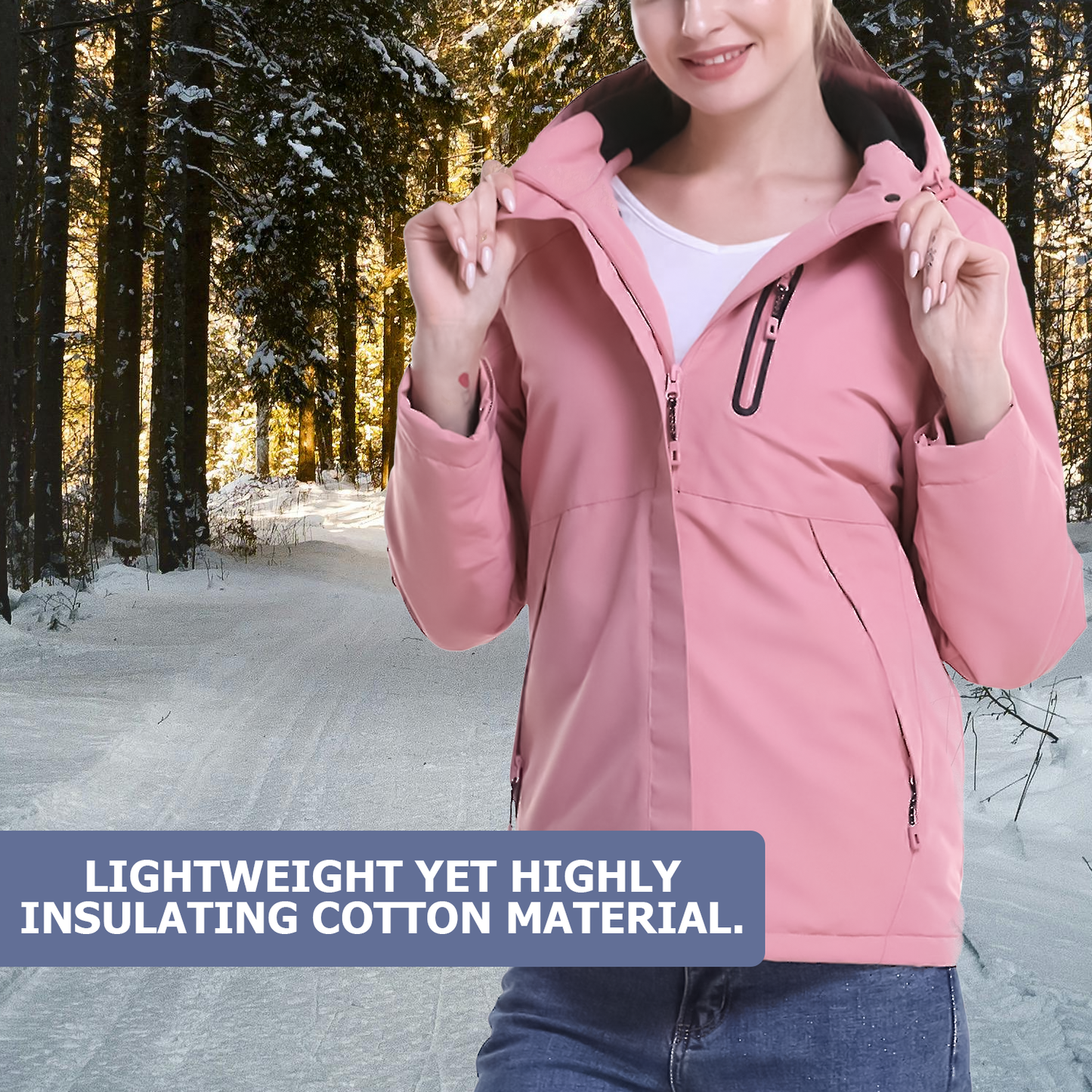 Heated Jackets for Women – USB Powered Winter Warmth Intelligent Heating Cotton Jacket