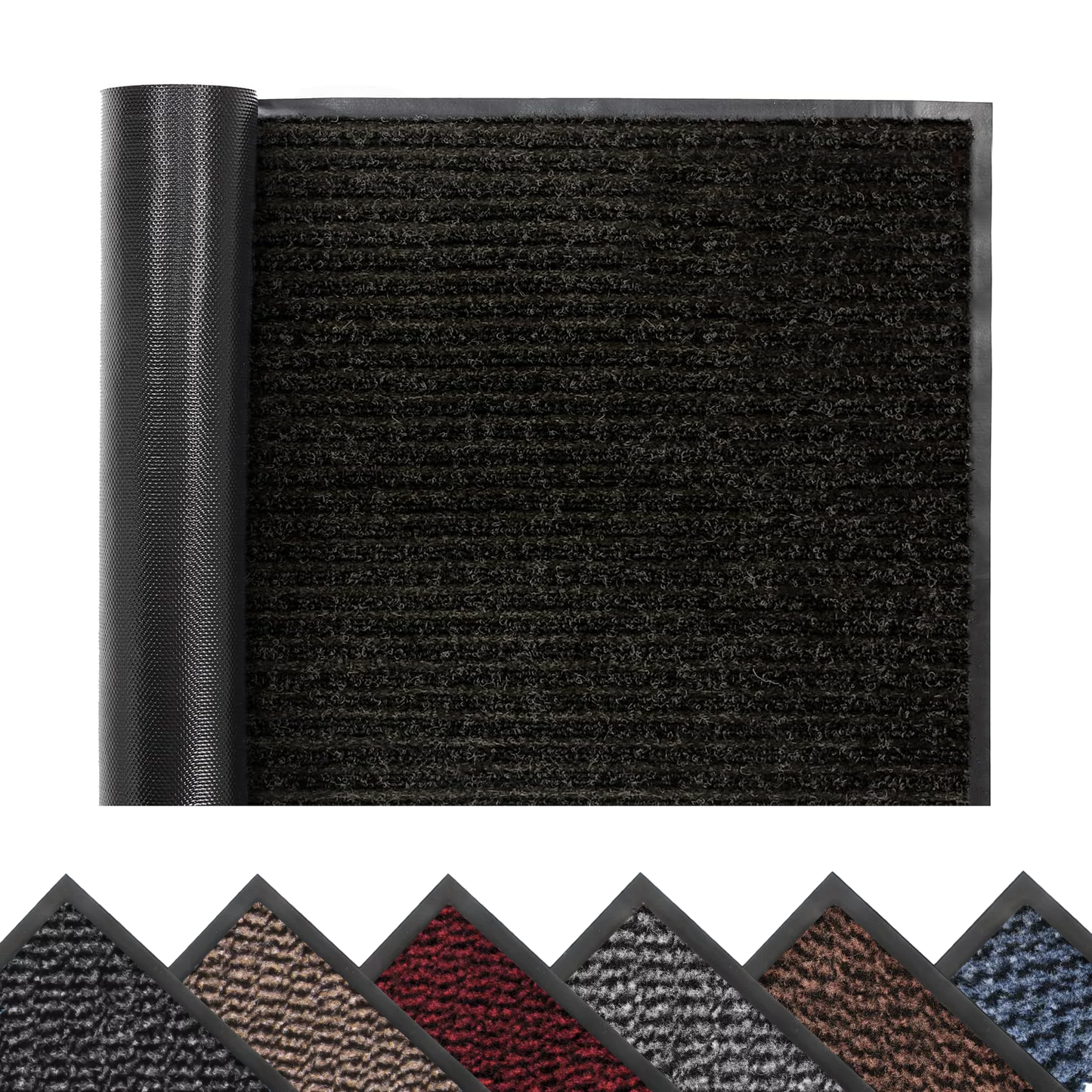 Washable Indoor Door Mat - Non Slip Large Rubber Back Barrier Mat Entrance Rug Dirt Trapper