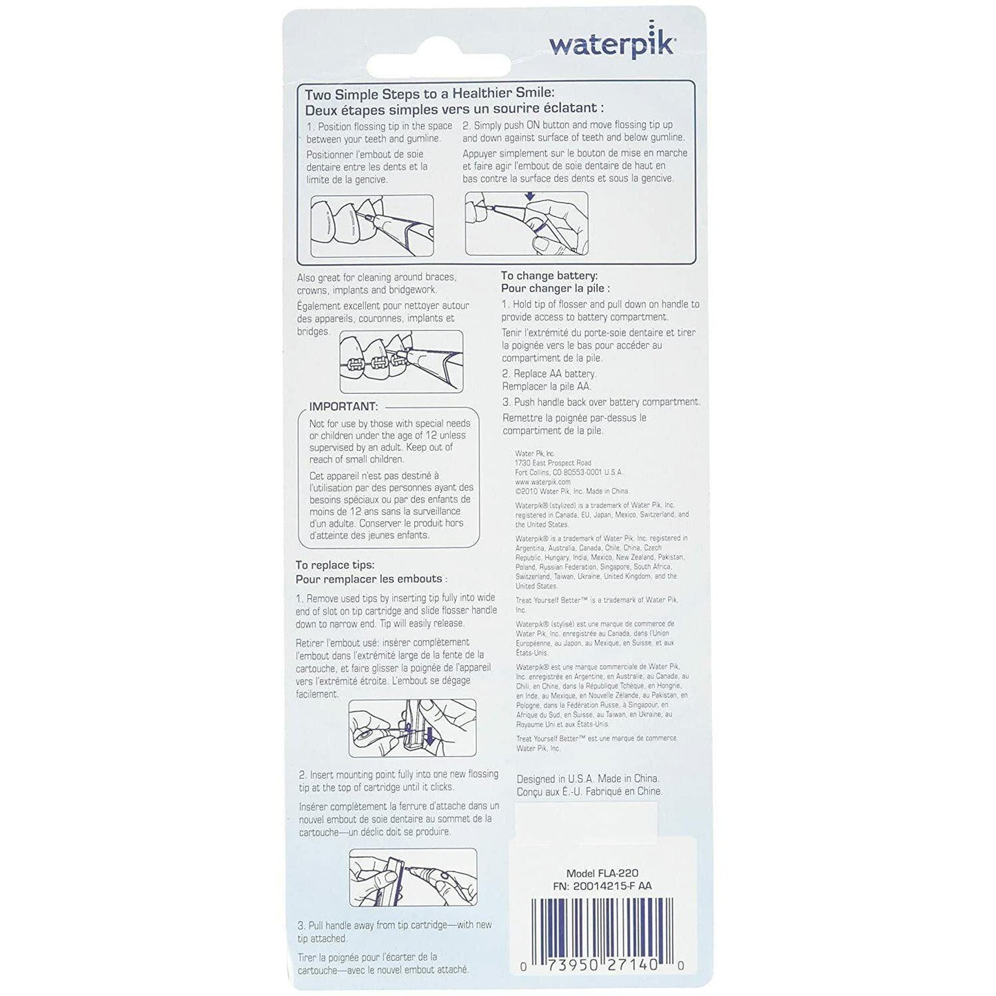 Water Flosser for Teeth - Waterpik Waterpik Power Flosser Fla-220