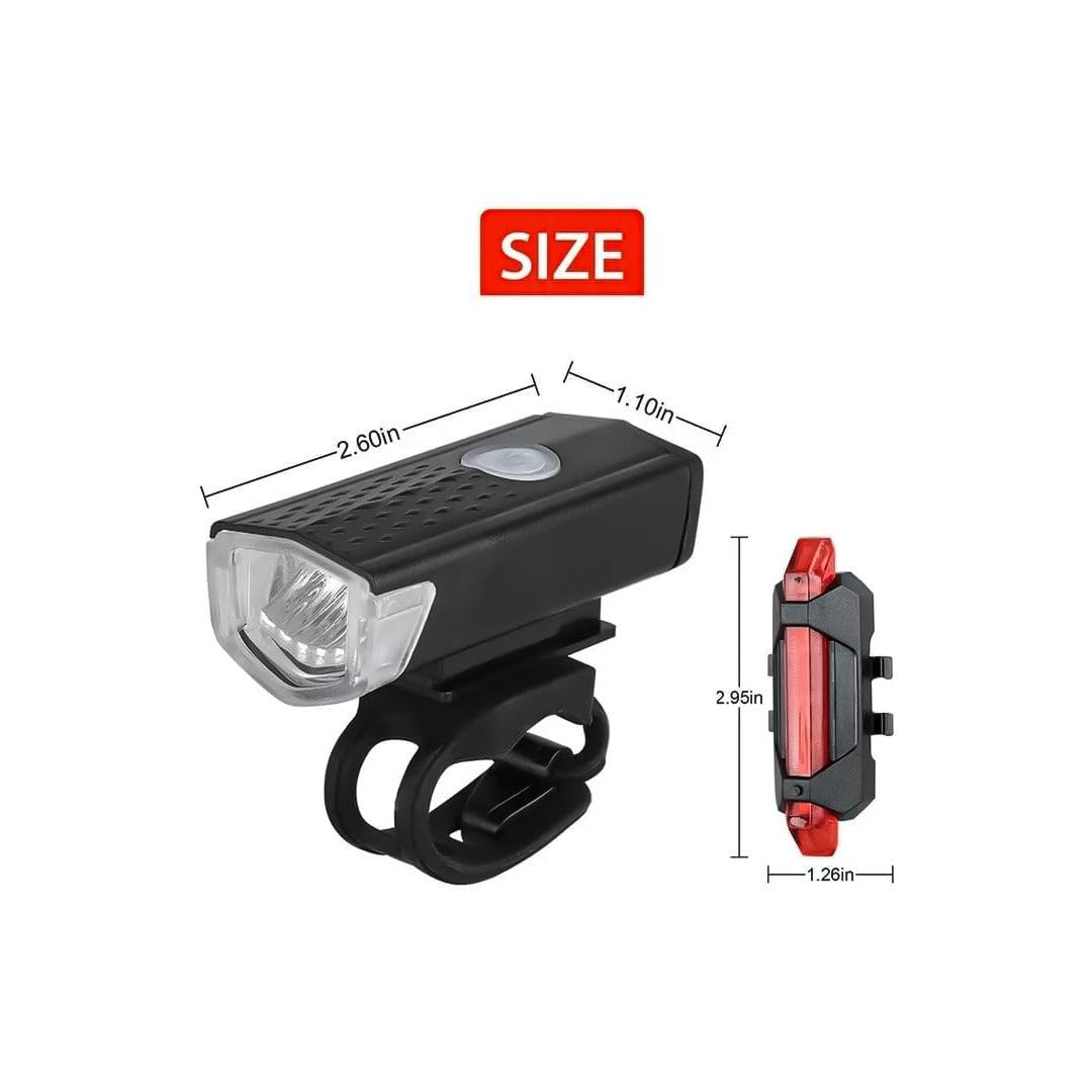 Rechargeable Cycle Lights - USB Rechargeable Bike Lights Rear Front Hazard Waterproof LED Front & Rear Light