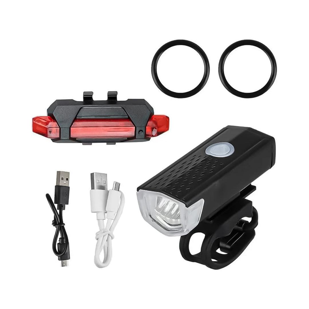 Rechargeable Cycle Lights - USB Rechargeable Bike Lights Rear Front Hazard Waterproof LED Front & Rear Light
