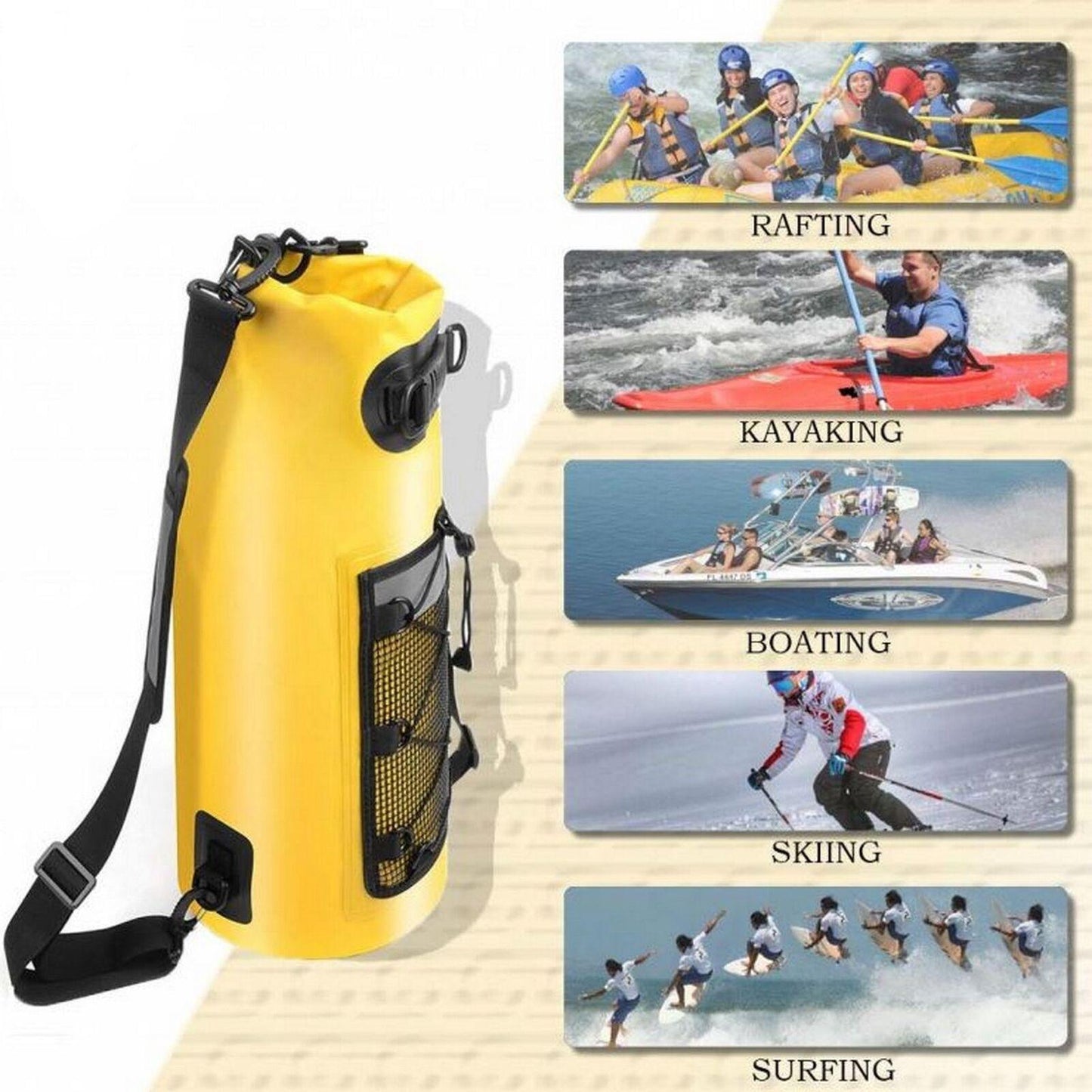 Waterproof Backpack UK - Scuba, Kayaking, Boating Waterproof 10L Dry Bag, Shoulder Strap and Carry Handle