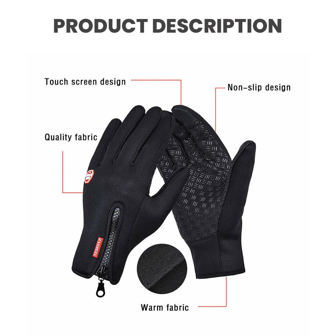 Thermal Waterproof Gloves - Winter Warm Windproof Fleece Lined Thermal Touch Screen Gloves