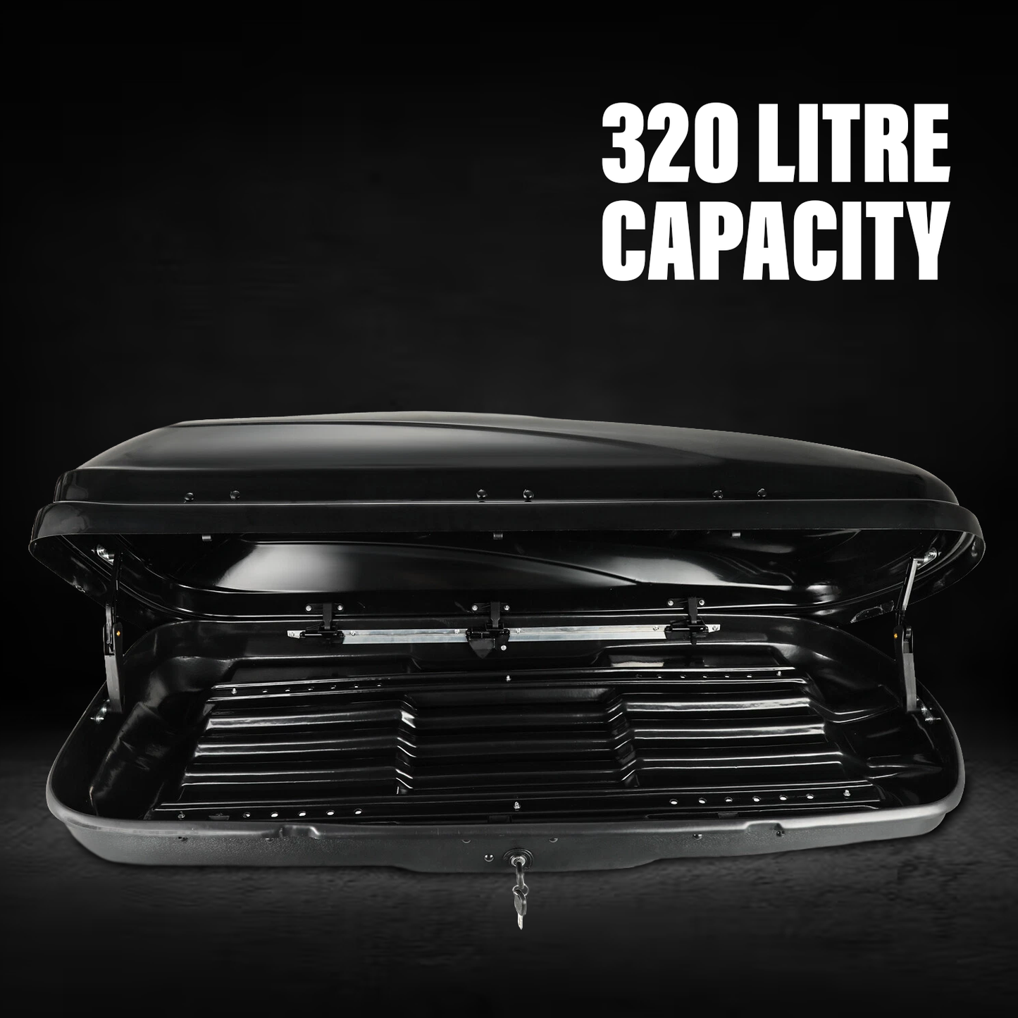 Car Roof Box – 320 Litre Lockable Hard Shell Roof Luggage Storage Carrier