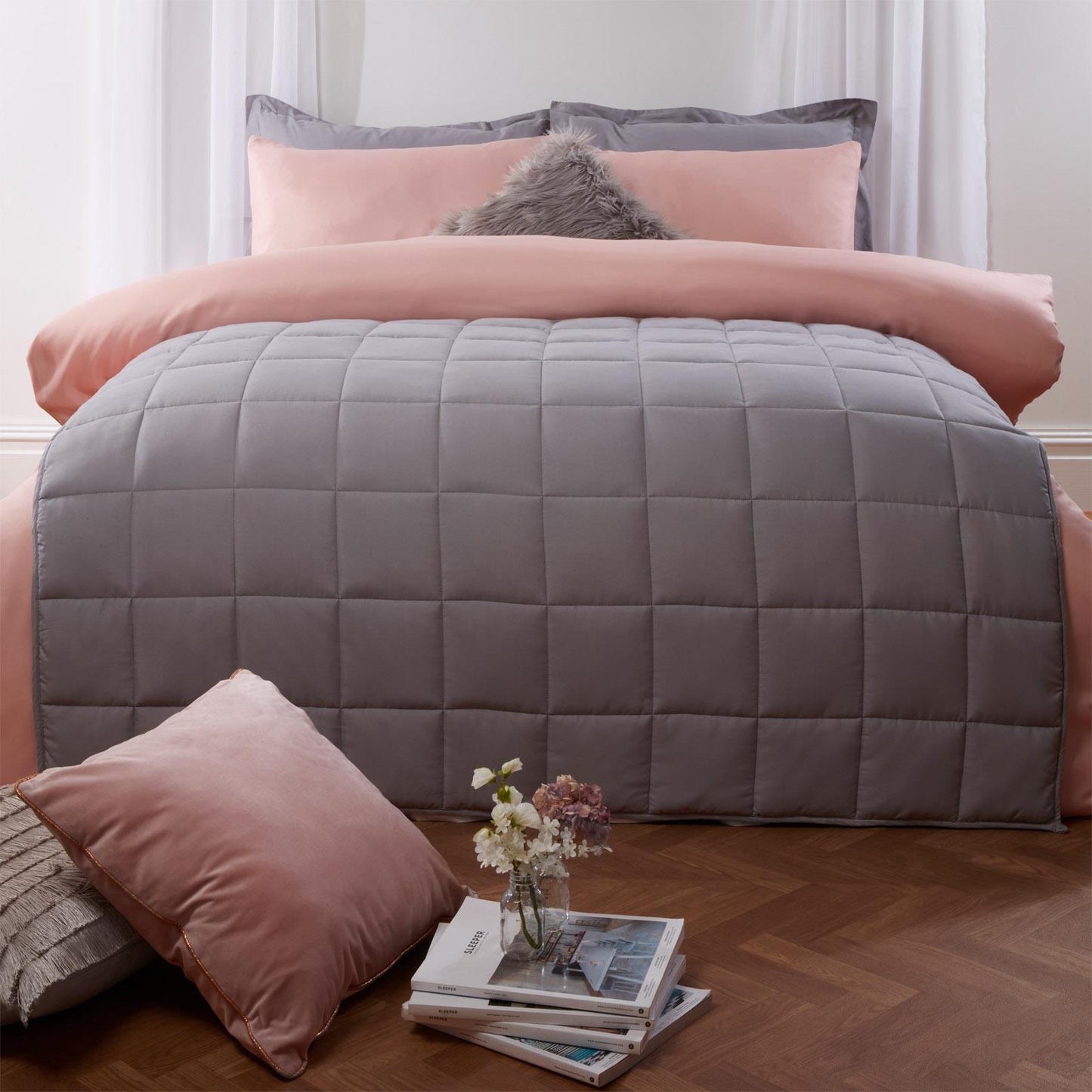 Heavy Weighted Blanket UK - Brentfords Weighted Blanket Sensory Sleep Therapy Anxiety Kids/Adults Blush