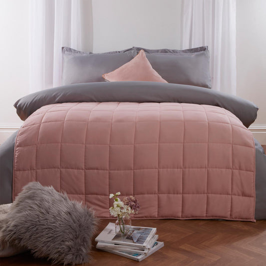 Heavy Weighted Blanket UK - Brentfords Weighted Blanket Sensory Sleep Therapy Anxiety Kids/Adults Blush