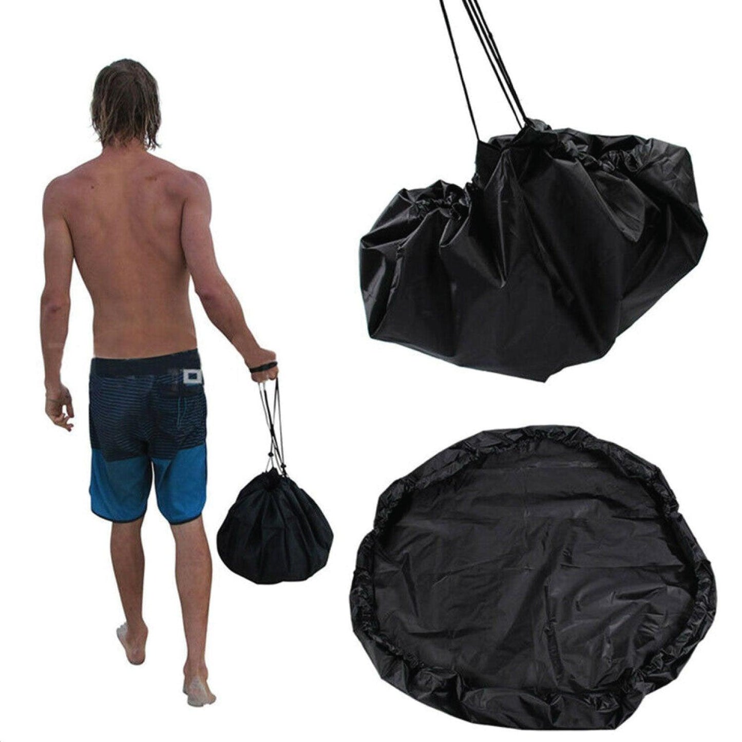 Wetsuit Changing Mat - Waterproof Portable Surf Diving Beach Changing Mat, Open Water Accessory, Black