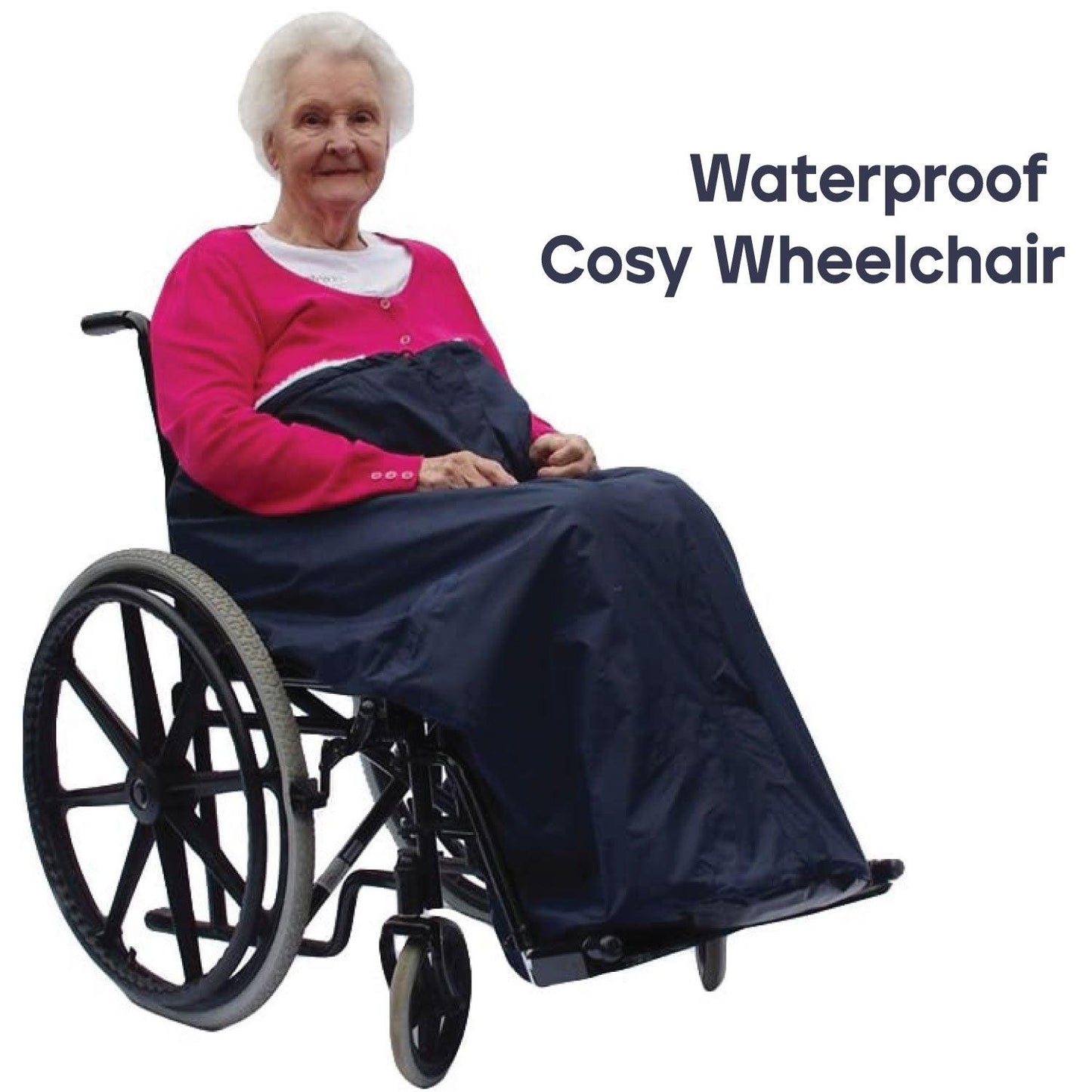 Waterproof Wheelchair Blanket - Mobility Scooter Cover Full Weather Protection Navy Cosy Aidapt
