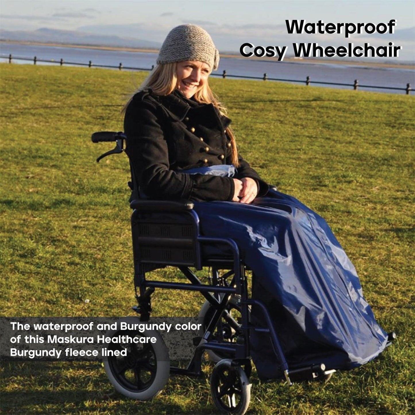Waterproof Wheelchair Blanket - Mobility Scooter Cover Full Weather Protection Navy Cosy Aidapt