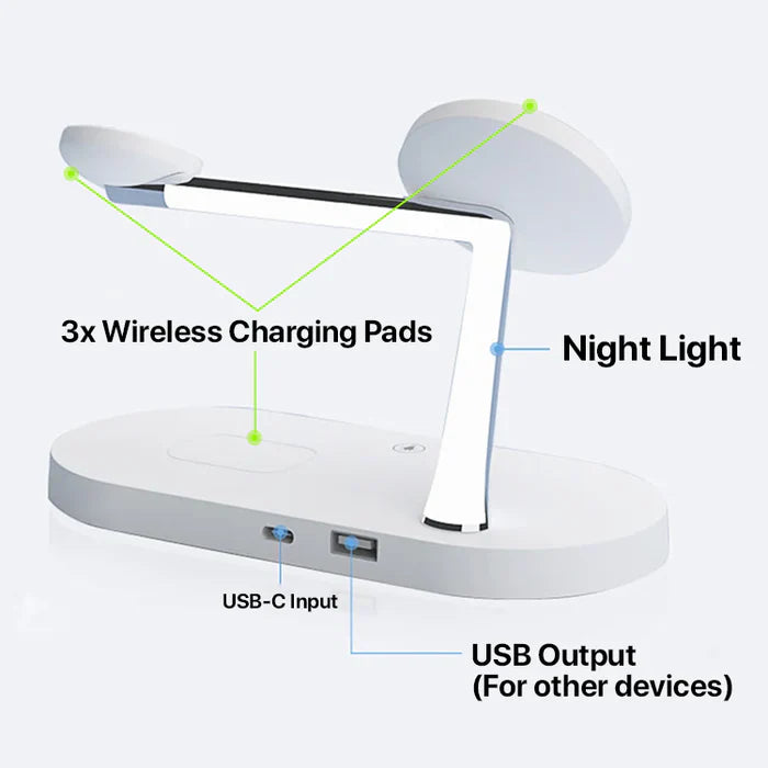 4-in-1 MagSafe Wireless Charging Station – Fast Charger Stand for iPhone, Watch & AirPods