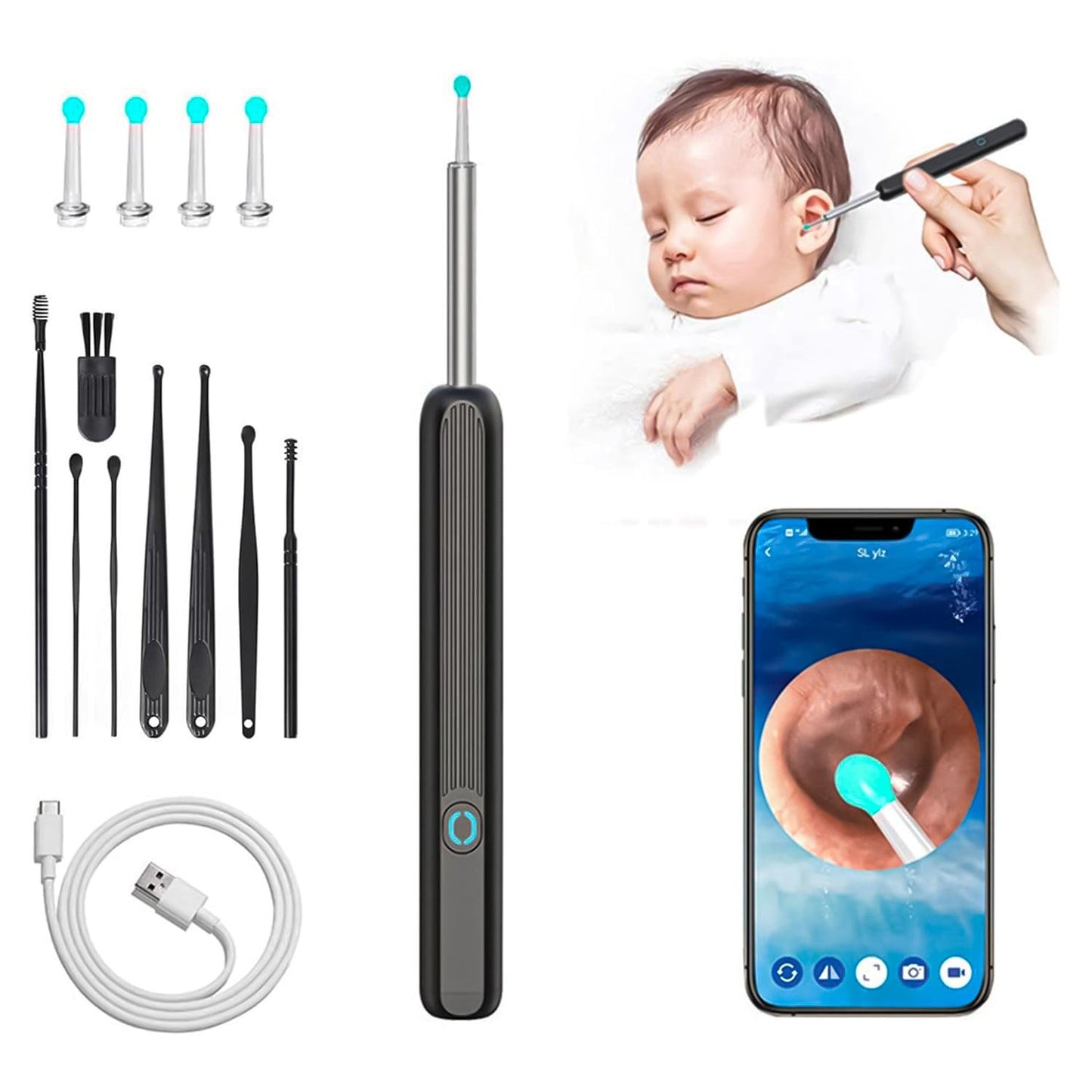 Ear Cleaning Machines - Wi -Fi visible wax elimination spoon