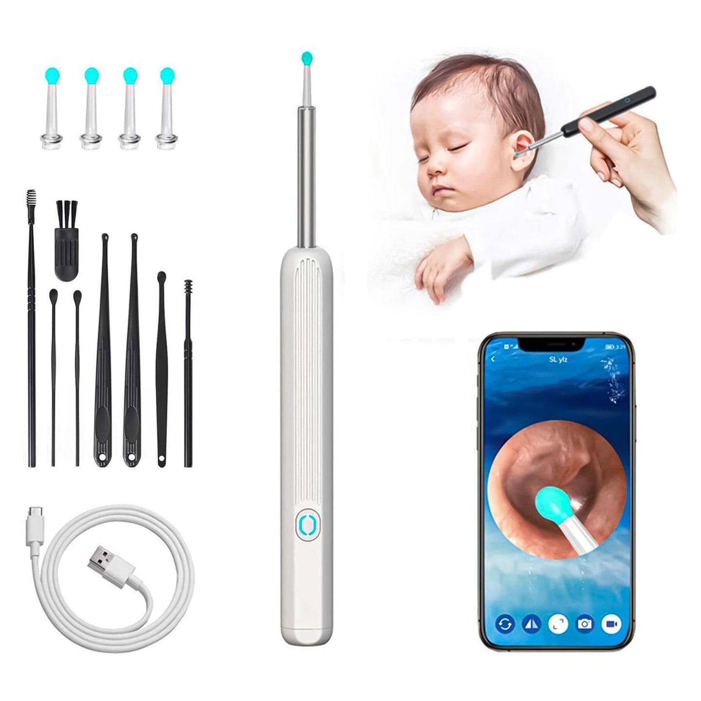 Ear Cleaning Machines - Wi -Fi visible wax elimination spoon