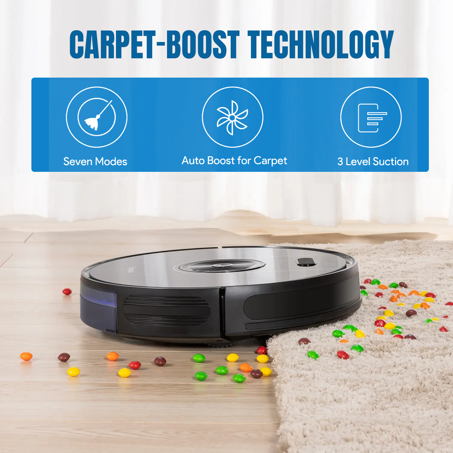 Robot Vacuum Cleaner – Smart Auto Cleaning with WiFi App, Mapping & Strong Suction