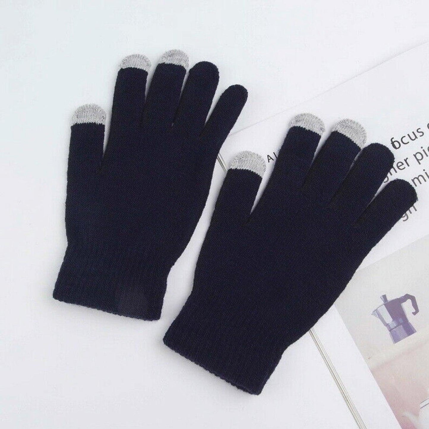 Hat Scarf and Gloves Set - 3pcs Mens Winter Thermal Beanie Knit Hat Glove Neck Scarf Set Men Ski Snow Caps