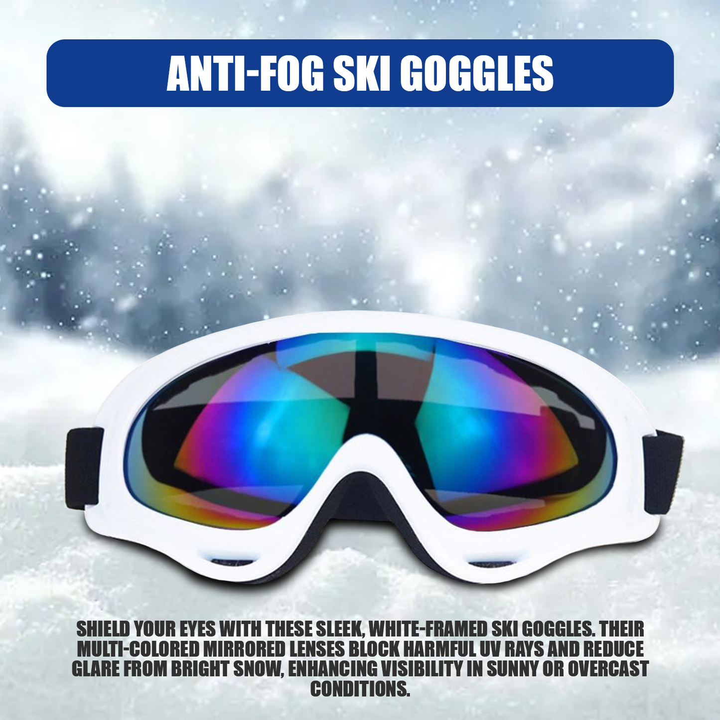 Snow Skiing Equipment Set – Complete Snow Short Skiboard Adjustable Bindings Shoes, Goggles & Gloves
