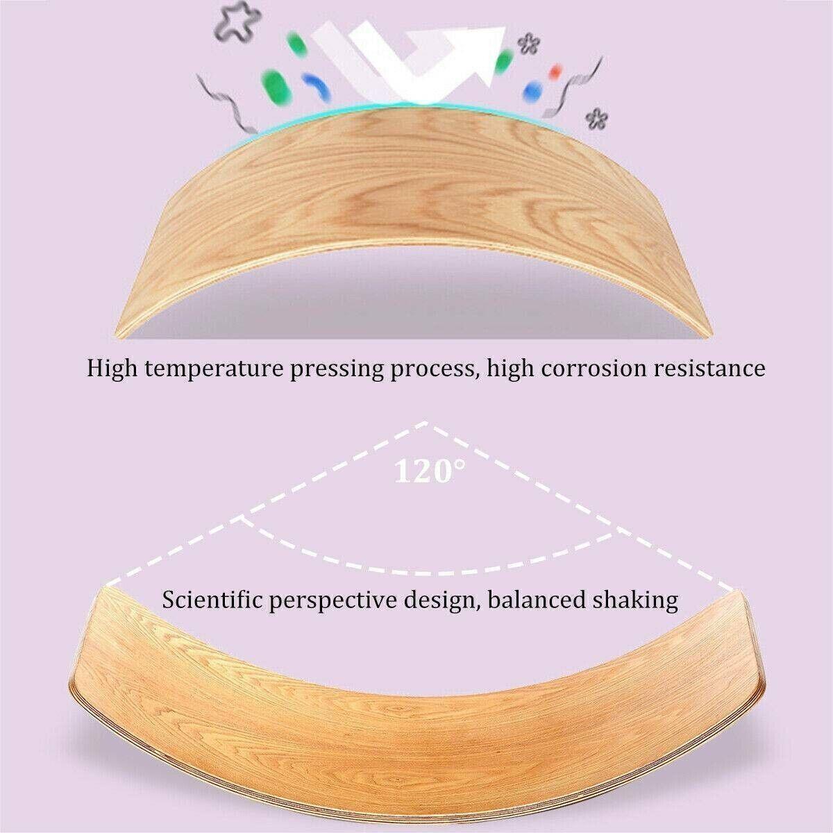 Wooden Balance Board UK - Wooden Balance Board Wobble Curved Rock-it Yoga Rocker Leaning Toy for Kid Adult