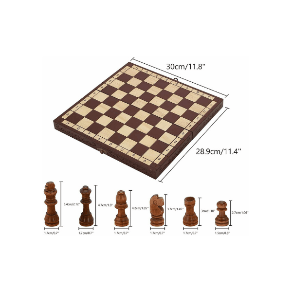 Wooden Chess Set Board Wood Chess Pieces - Portable Chessboard, Wood Board Chess Set
