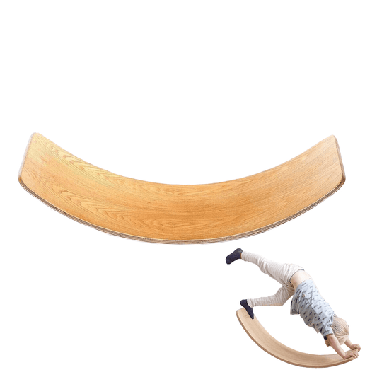 Wooden Balance Board UK - Wooden Balance Board Wobble Curved Rock-it Yoga Rocker Leaning Toy for Kid Adult