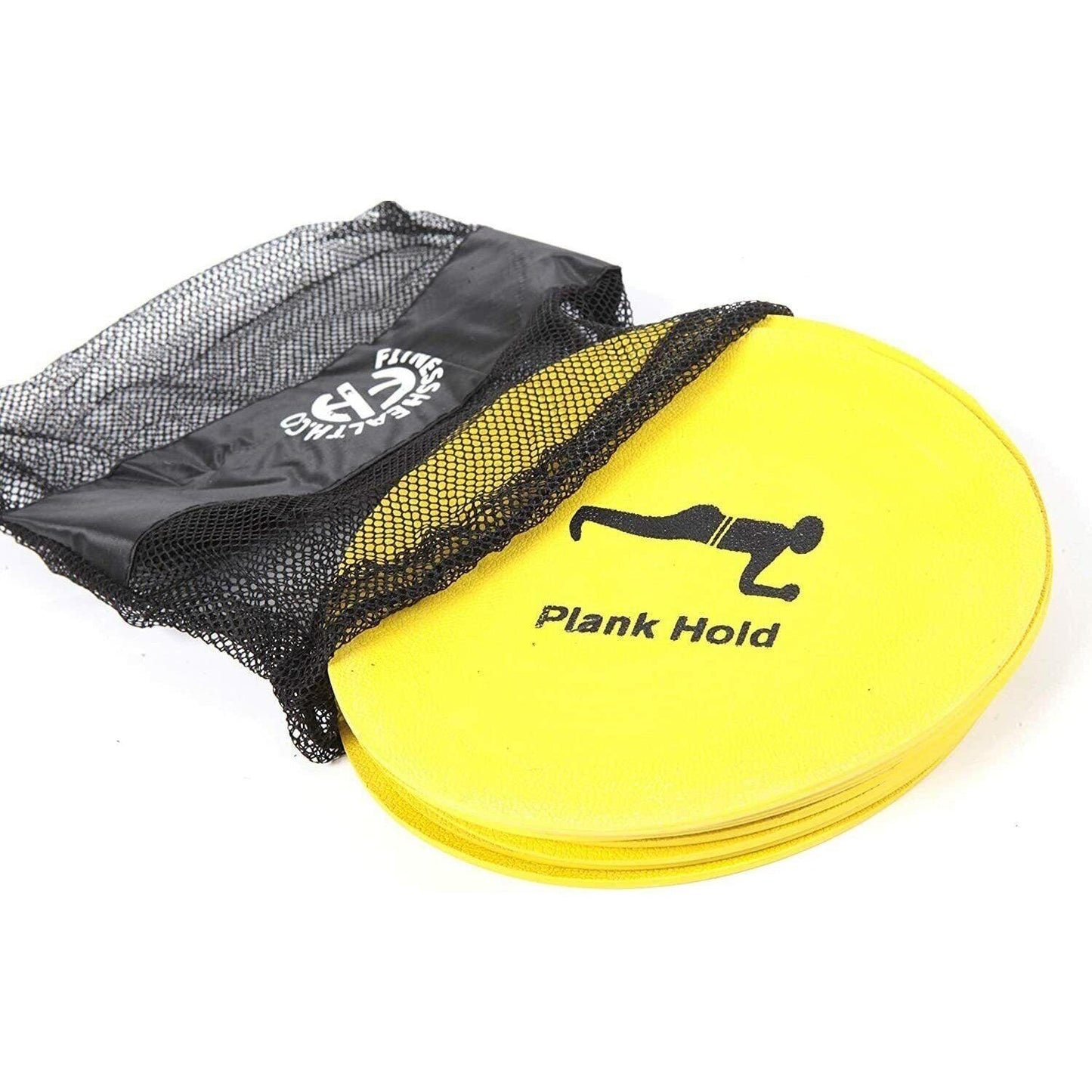 Foot Sliders Exercise - Workout Rubber Disc Markers 10 Exercises Circuit Training Set Flat Cone Non Slip