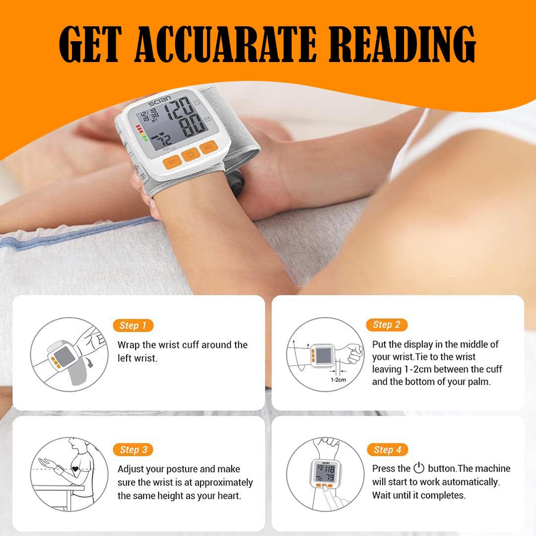 Blood Pressure Monitors for Wrist - LCD Digital Wrist Blood Pressure Monitor Automatic Machine Tester BP Cuff