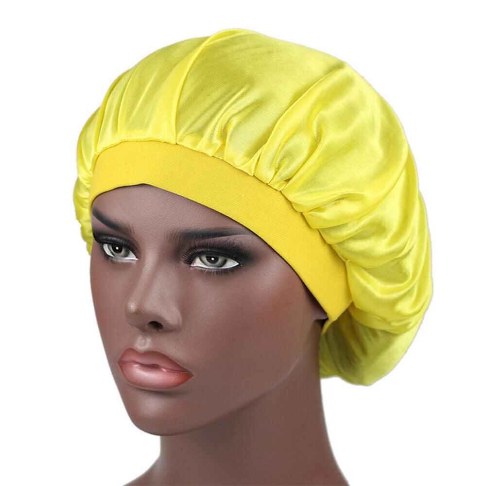 Hair Wraps for Sleeping - Bonnet Cap Long Hair Care Hat Woman Silk Satin Protection Night Head Turban Wrap