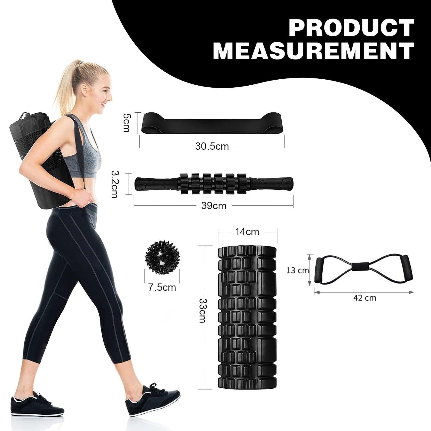 Sports Direct Foam Roller - Yoga Massage Roller Foam Roller Ball Spiky Muscle Relief Training Exercise Sets