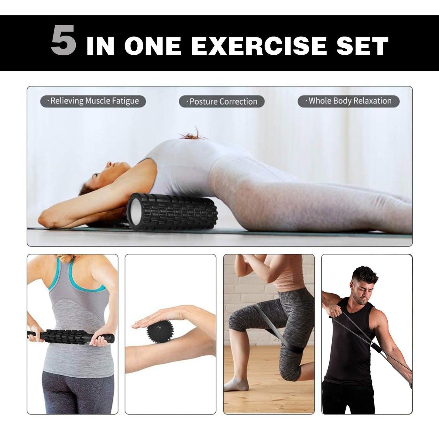 Sports Direct Foam Roller - Yoga Massage Roller Foam Roller Ball Spiky Muscle Relief Training Exercise Sets