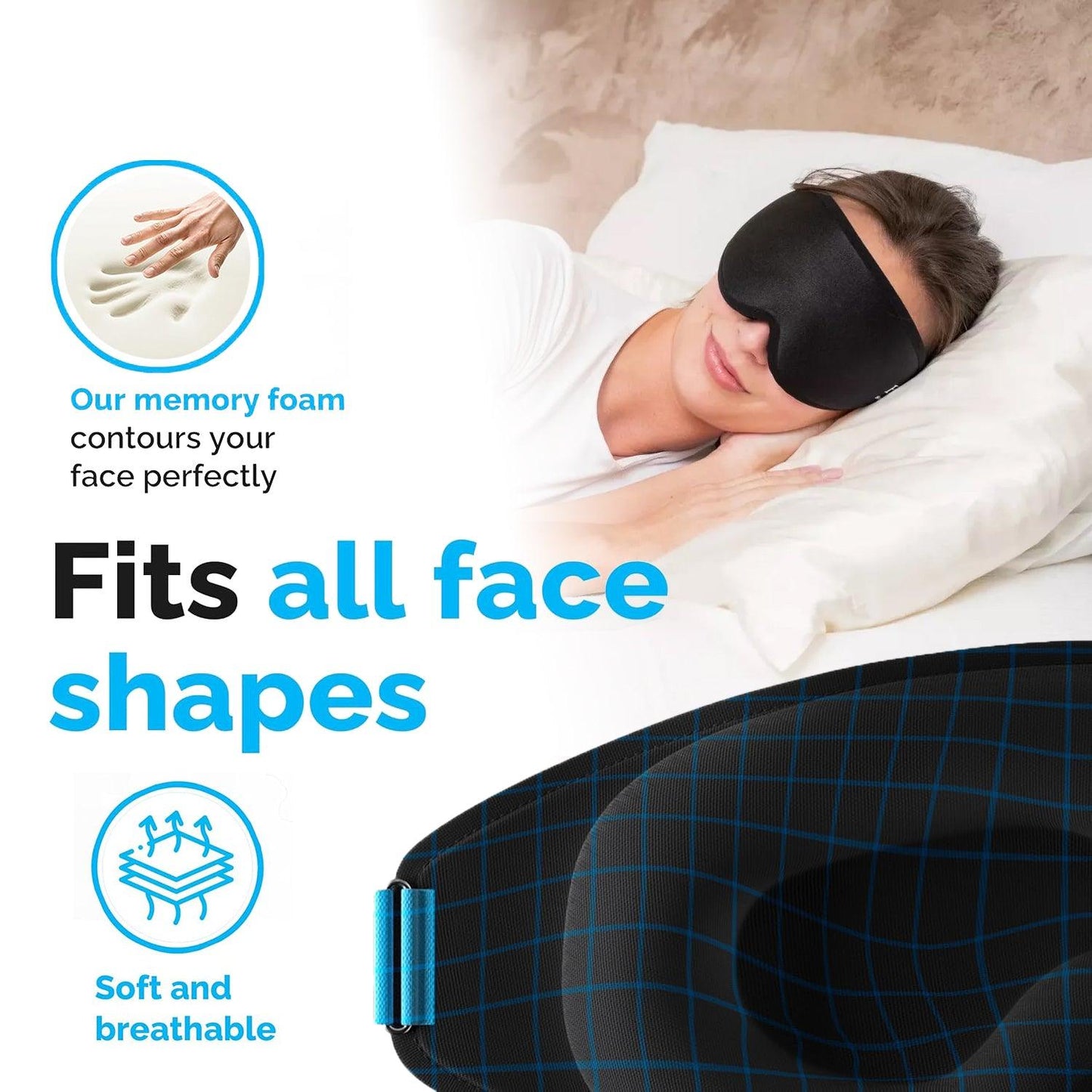 Sleeping Eye Masks - 100% Blackout Sleep Masks For Women & Men Zero Eye Pressure Travel Night Sleep