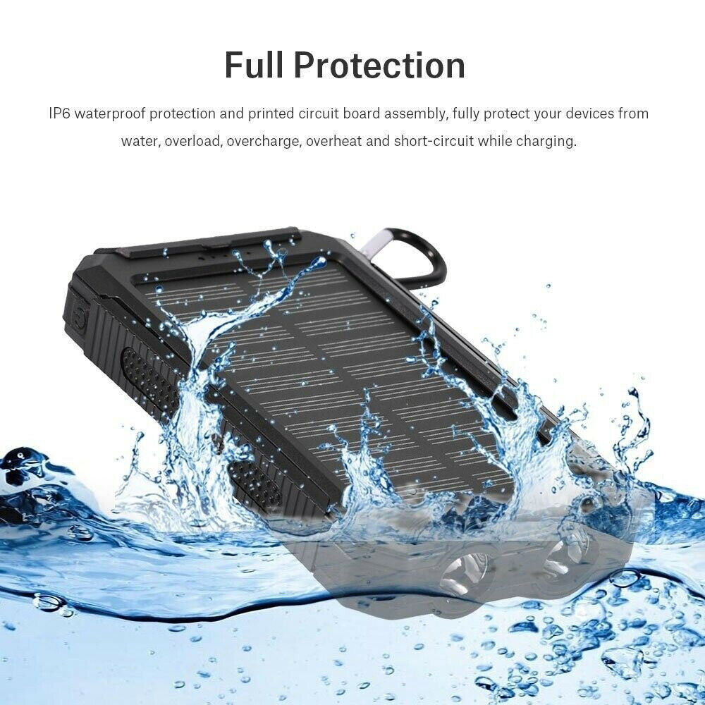 1O000000mAh Solar Power Bank LED Battery Charger For Cell Phone