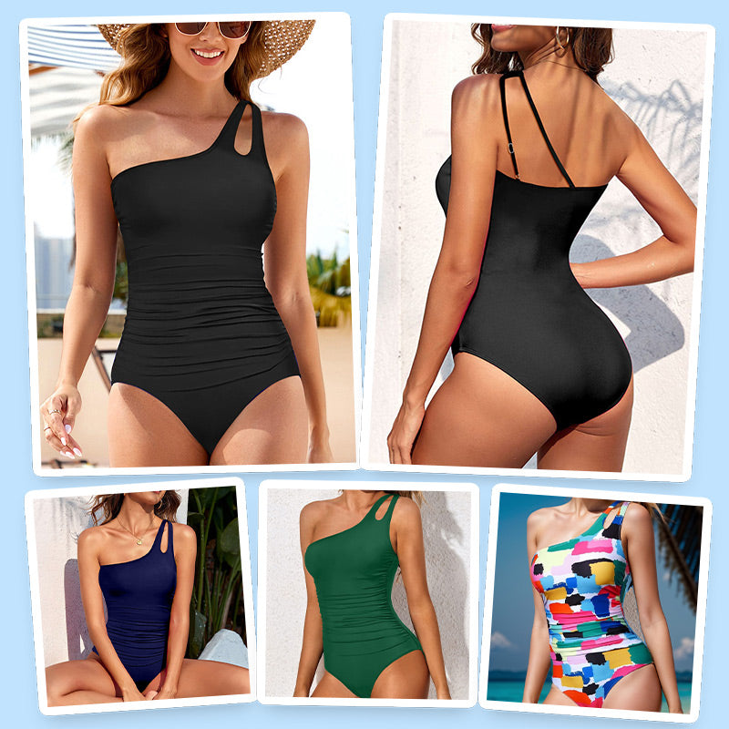 🔥🔥Hot Sale Now 50%OFF 👙One Shoulder One Piece Swimsuit for Women
