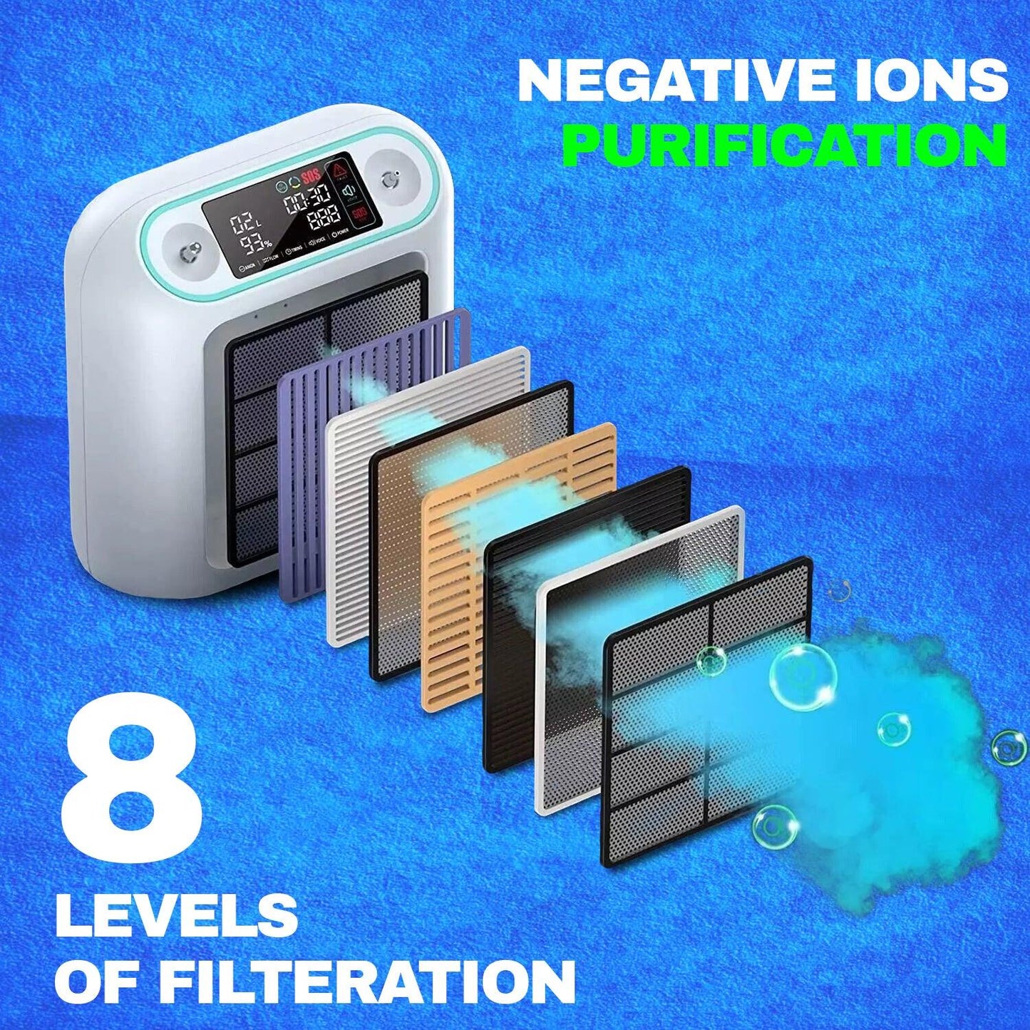 Home Air Purification - 2-9L/min Oxygen purifier Machine Atomization Function High Purity Flow Rate 93%