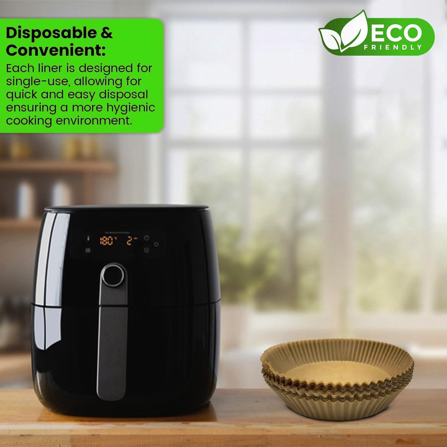 Air Fryer Disposable Paper Liner - 100pcs Non-stick Baking Steamer Paper Liner Parchment Round