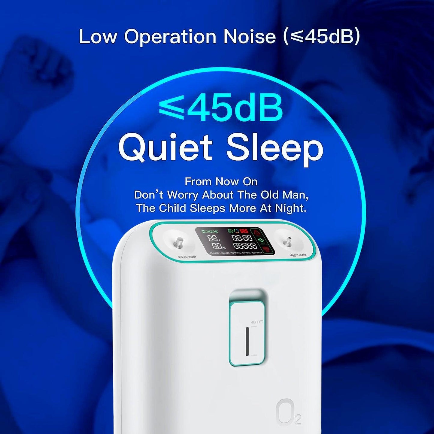 Home Air Purification - 2-9L/min Oxygen purifier Machine Atomization Function High Purity Flow Rate 93%
